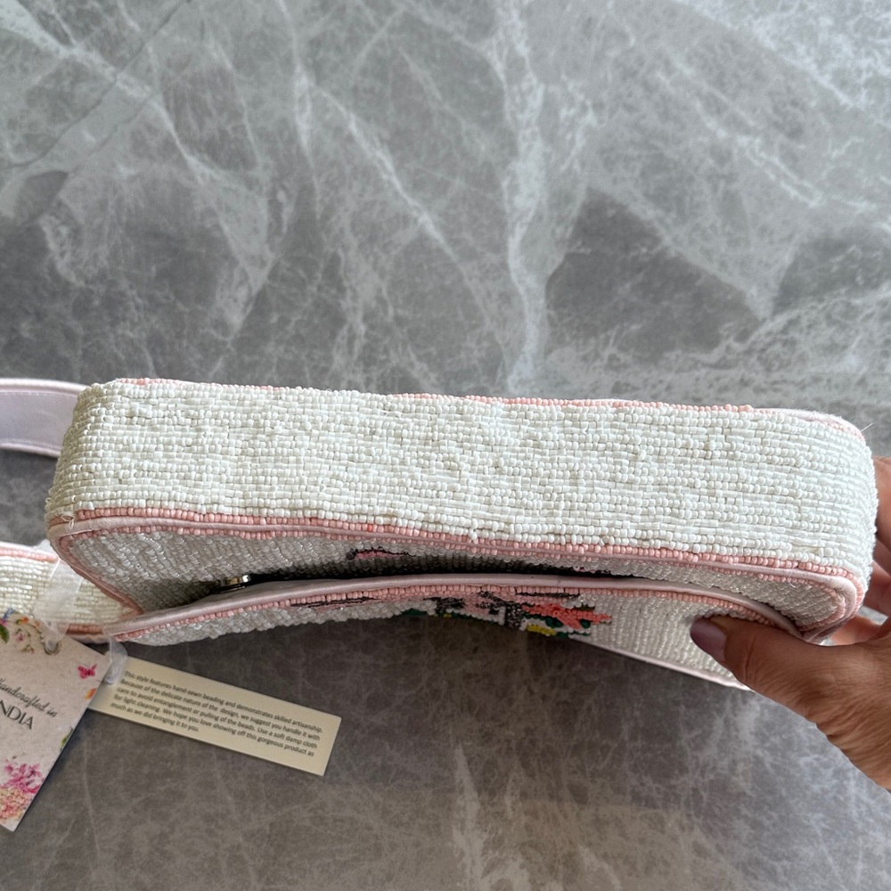 T.J.Maxx Pink Beaded Scooter Shoulder Bag - Picture 5 of 7